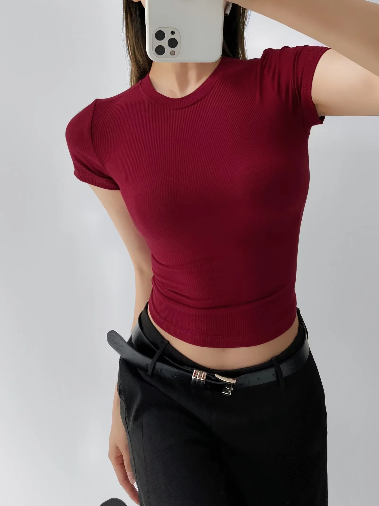 タイトフィットリブTシャツ 3914