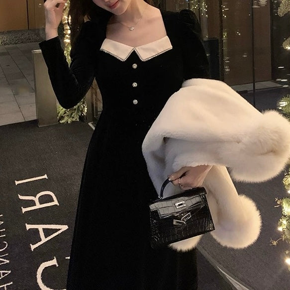 デザインスクエアネックワンピース (3839)