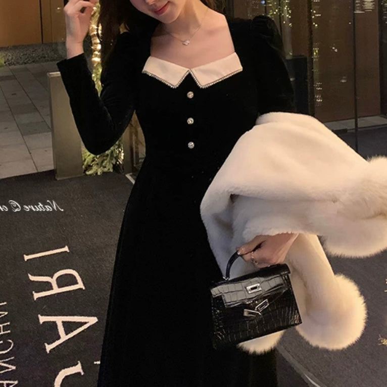 デザインスクエアネックワンピース (3839)