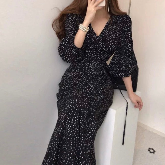 カシュクールロングスリットワンピース (3337)