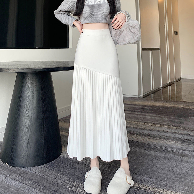 アシメプリーツロングスカート　3990