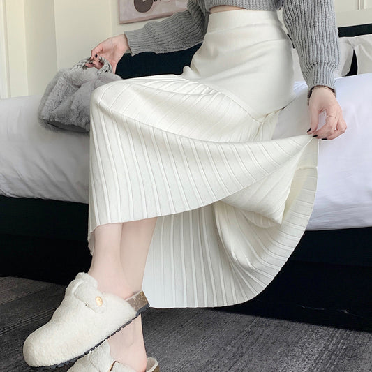 アシメプリーツロングスカート　3990