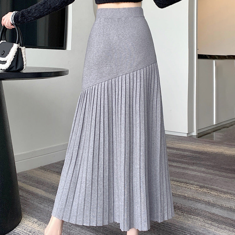 アシメプリーツロングスカート　3990