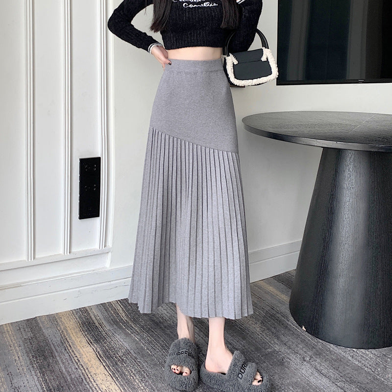 アシメプリーツロングスカート　3990