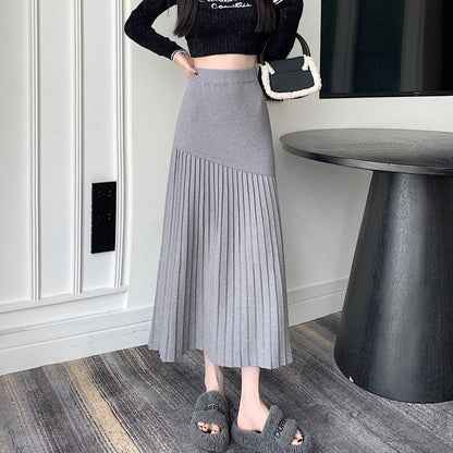 アシメプリーツロングスカート　3990