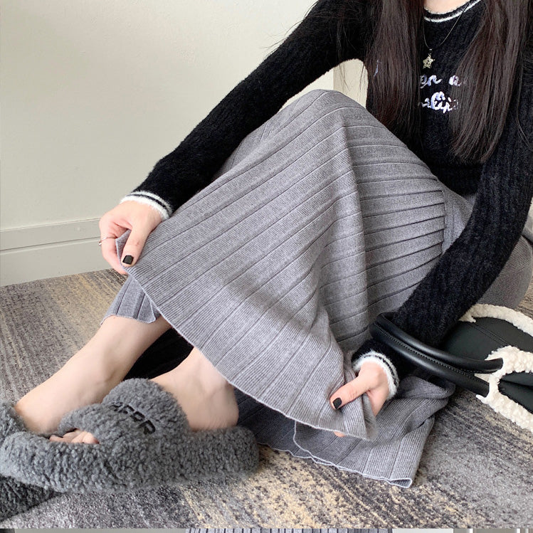 アシメプリーツロングスカート　3990