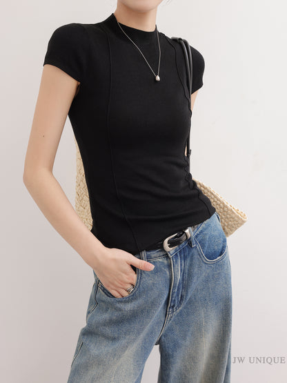 フレンチスリーブリブTシャツ 3935