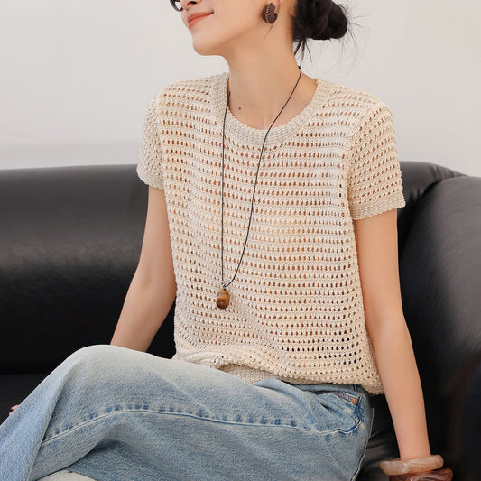 チェーンメッシュシアーニットTシャツ 3946