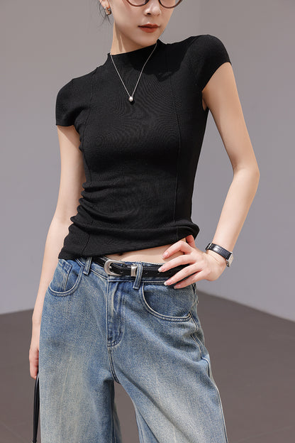 フレンチスリーブリブTシャツ 3935