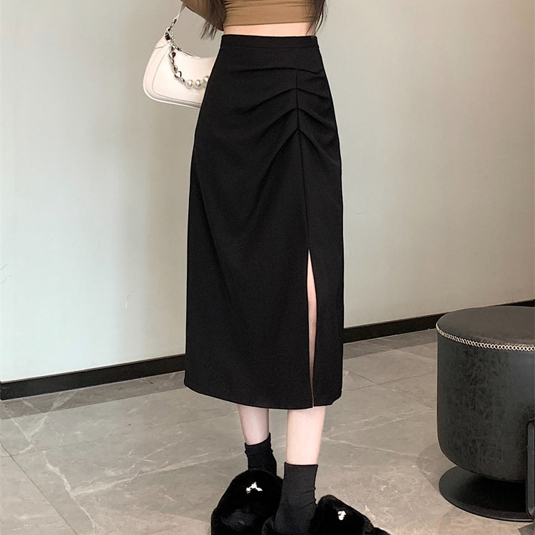 サイドスリット ギャザーデザインスカート　3991