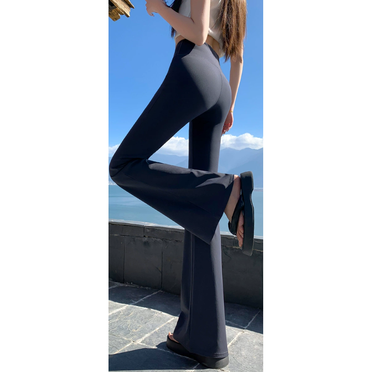 スリムフレアパンツ 4008