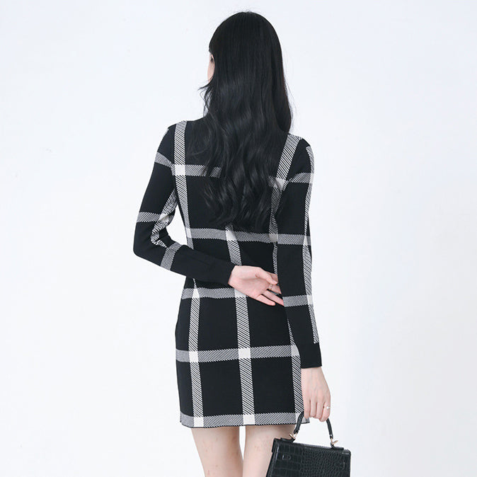 チェックラインワンピース　3989