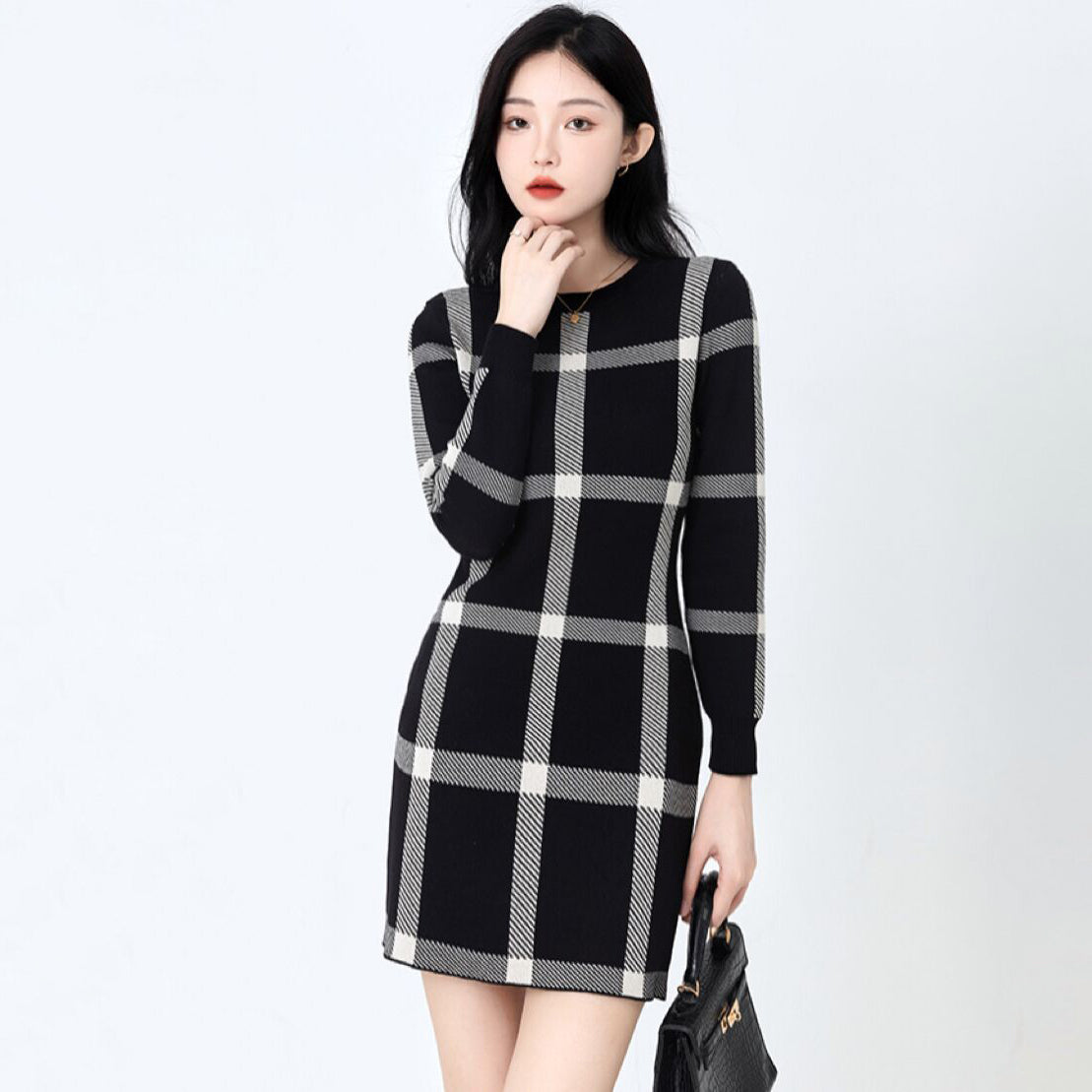 チェックラインワンピース　3989