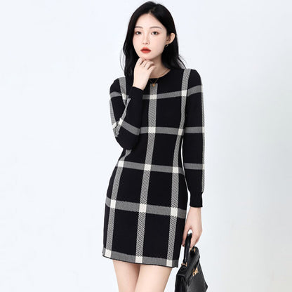 チェックラインワンピース　3989