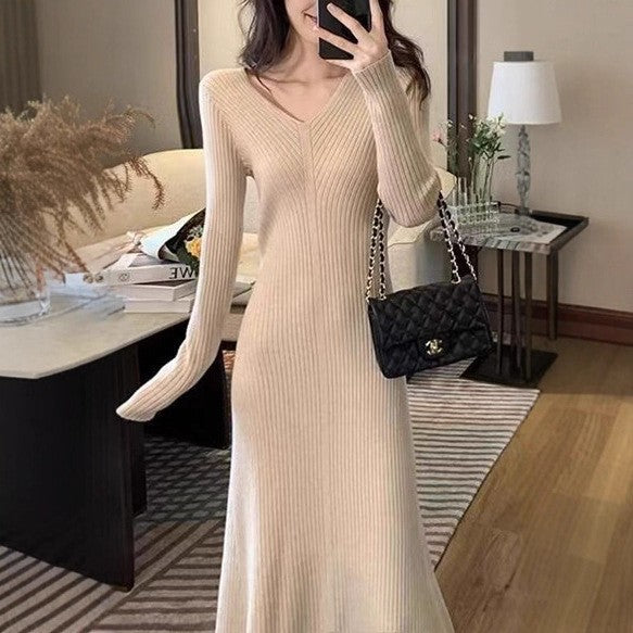 リブニットマーメイドワンピース 3974