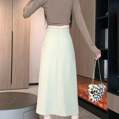 サイドスリット ギャザーデザインスカート　3991