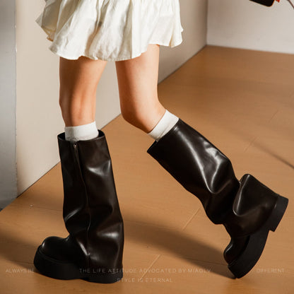 ロングルーズ厚底カバーブーツ 4001