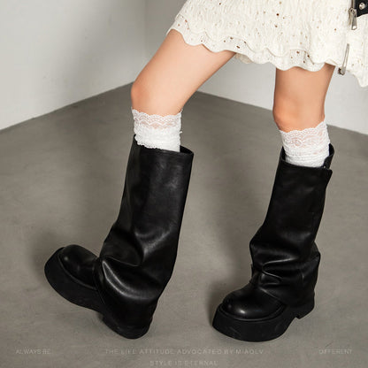 ロングルーズ厚底カバーブーツ 4001