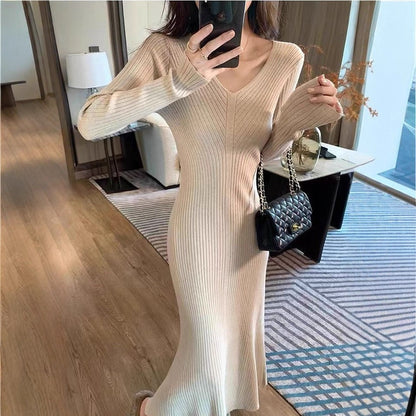 リブニットマーメイドワンピース 3974