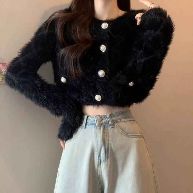 パールボタンシャギーニットカーディガン 3995