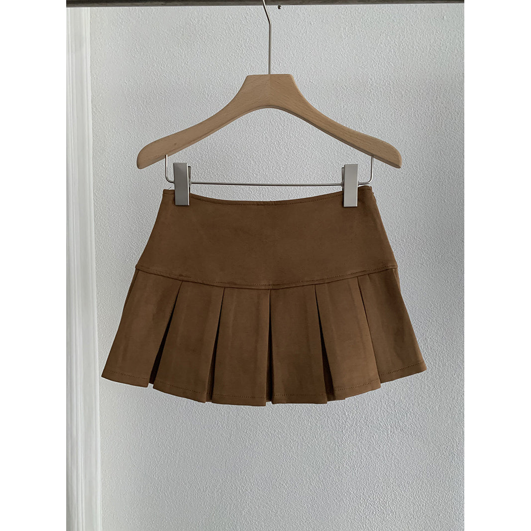 スエードプリーツスカート　4011