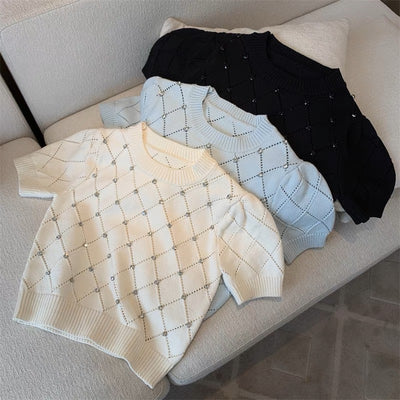 【SALE】全3色　パフスリーブニットトップス　（3374）