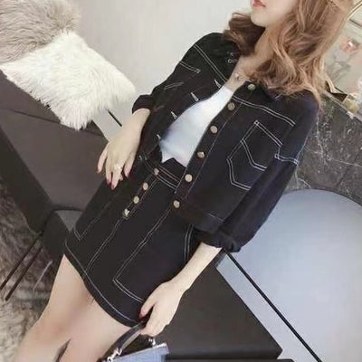 【SALE】全2色　ステッチデニムセットアップ　（3037）