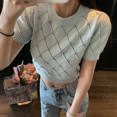 【SALE】全3色　パフスリーブニットトップス　（3374）